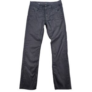 Projek Raw Pants Mens 32 Black Coated Slim Fit Straight Leg Moto Urban 32x33